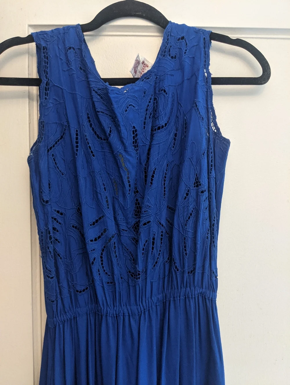 Vintage Royal Blue Lace-Trim Jumpsuit - Picture 7 of 10